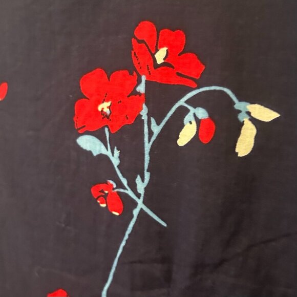 Modcloth Emily and Fin Saunter Sweetly Navy Blue and Red Floral Dress in Size L - Picture 3 of 9